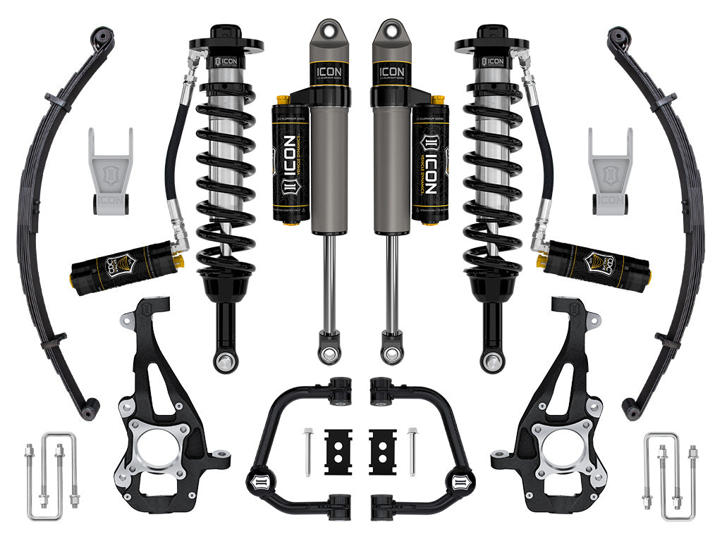 ICON 2021-2026 Ford F-150 4WD, 3.5-4.5" Lift, Stage 4 Suspension System, Tubular, CDCV, w/ Leaf Packs