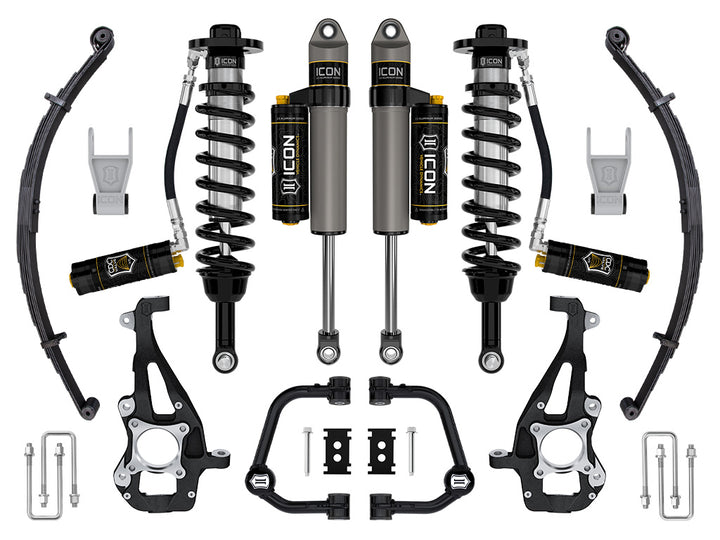 ICON 2021-2026 Ford F-150 4WD, 3.5-4.5" Lift, Stage 4 Suspension System, Tubular, CDCV, w/ Leaf Packs