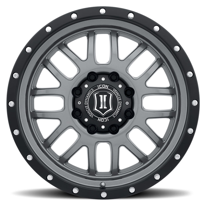 ICON Alloys Alpha, Gun Metal, 20 x 9 / 8 x 180, 12mm Offset, 5.5" Backspace