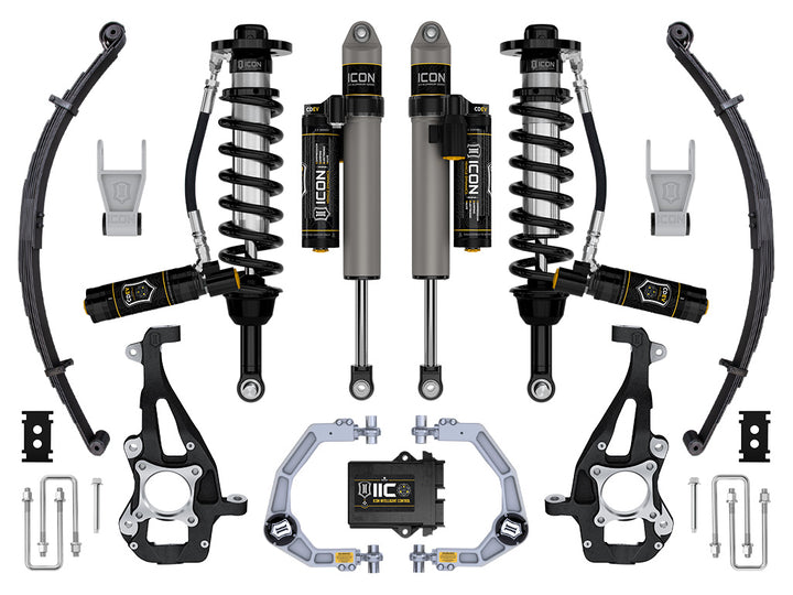 ICON 2021-2026 Ford F-150 4WD, 3.5-4.5" Lift, Stage 5 Suspension System, Billet, w/ Leaf Packs