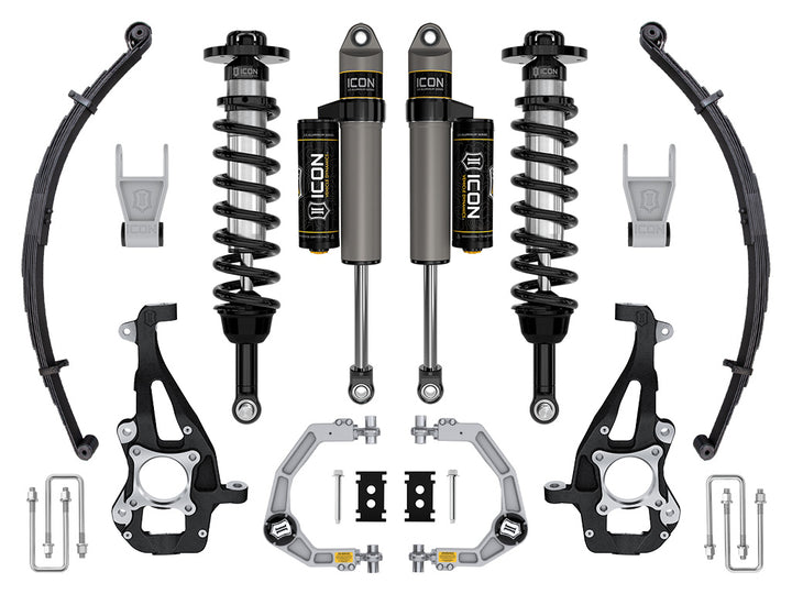 ICON 2021-2026 Ford F-150 4WD, 3.5-4.5" Lift, Stage 2 Suspension System, Billet, w/ Leaf Packs