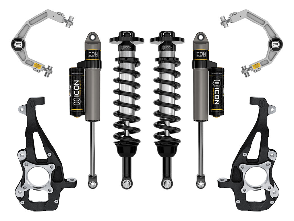 ICON 2021-2026 Ford F-150 4WD, 3.5-4.5" Lift, Stage 2 Suspension System, Billet