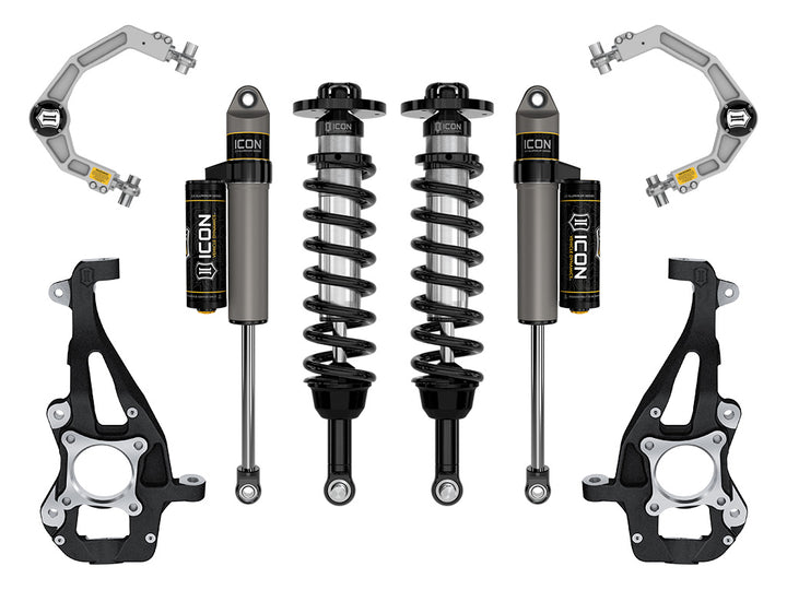 ICON 2021-2026 Ford F-150 4WD, 3.5-4.5" Lift, Stage 2 Suspension System, Billet