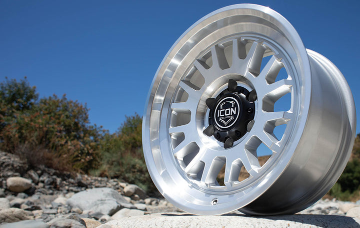 ICON Alloys Anza, Silver Machined, 17 x 8.5 / 6 x 135, 6mm Offset, 5" Backspace