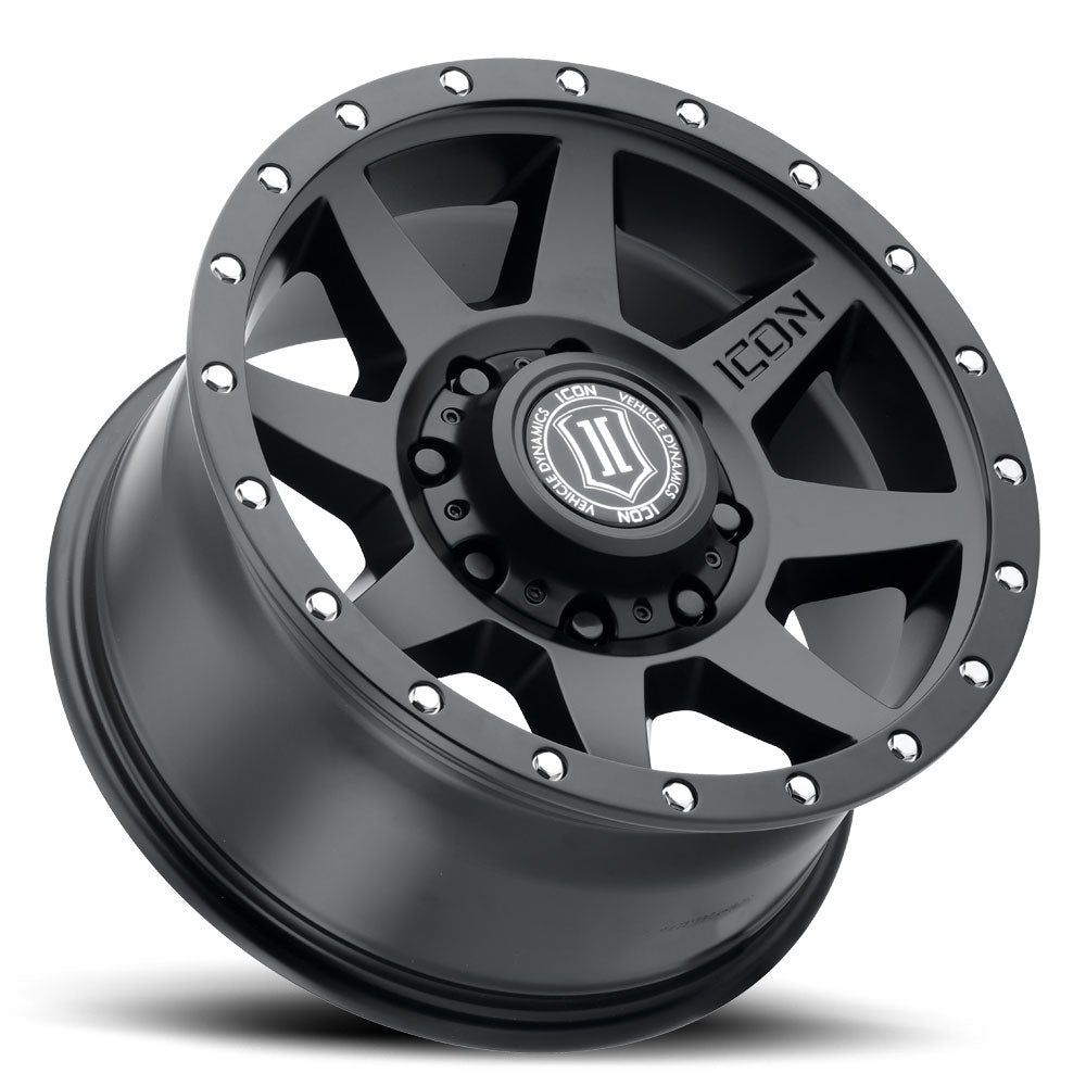 ICON Alloys Rebound HD, Satin Black, 17 x 8.5 / 8 x 6.5, 13mm Offset, 5.25" Backspace