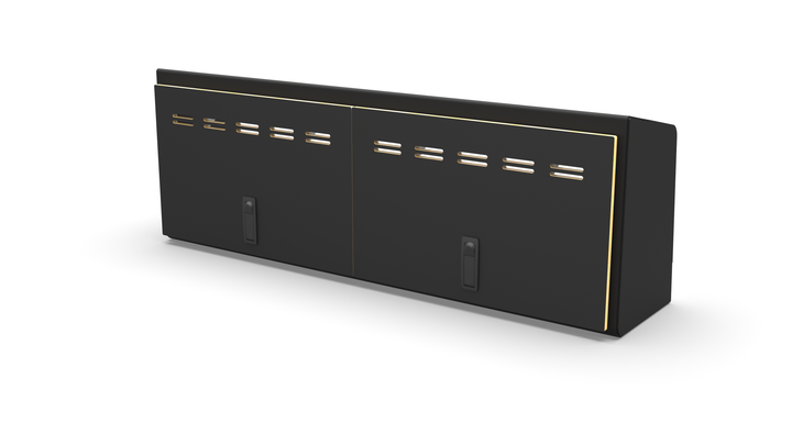 40" Shallow Upper Cabinet Black - Black Door