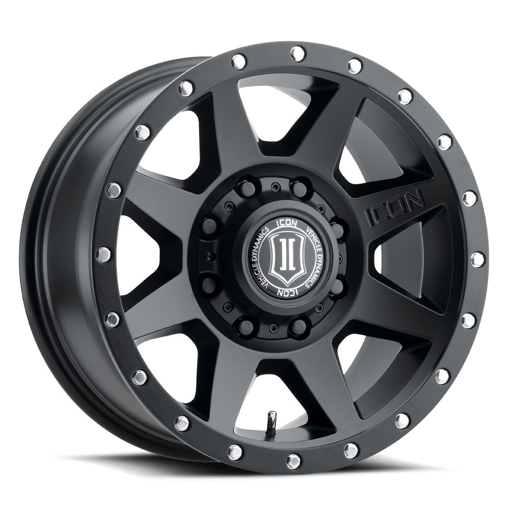 ICON Alloys Rebound HD, Satin Black, 17 x 8.5 / 8 x 6.5, 13mm Offset, 5.25" Backspace
