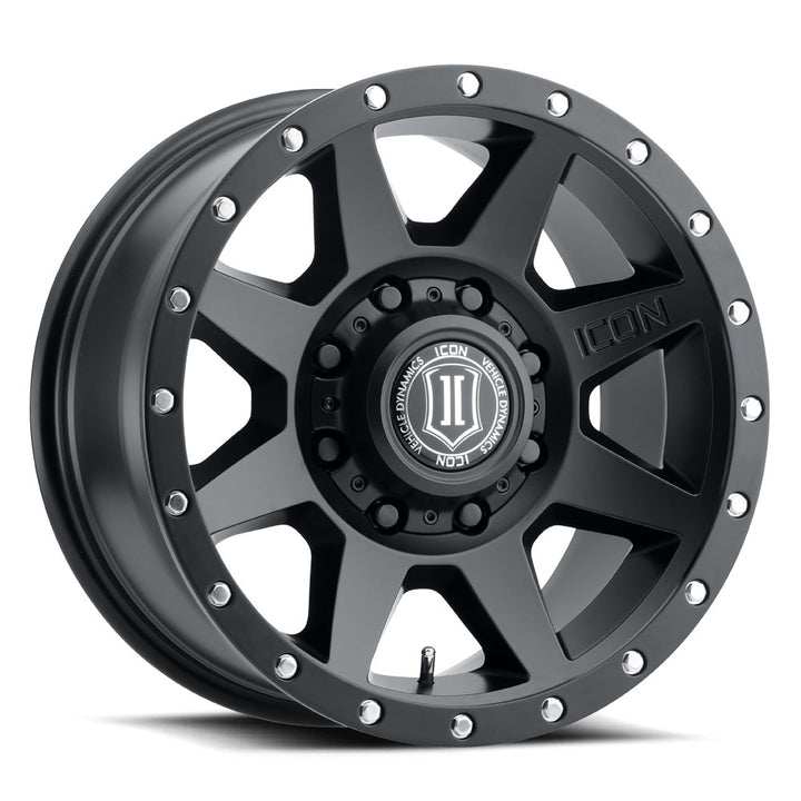ICON Alloys Rebound HD, Satin Black, 17 x 8.5 / 8 x 6.5, 13mm Offset, 5.25" Backspace