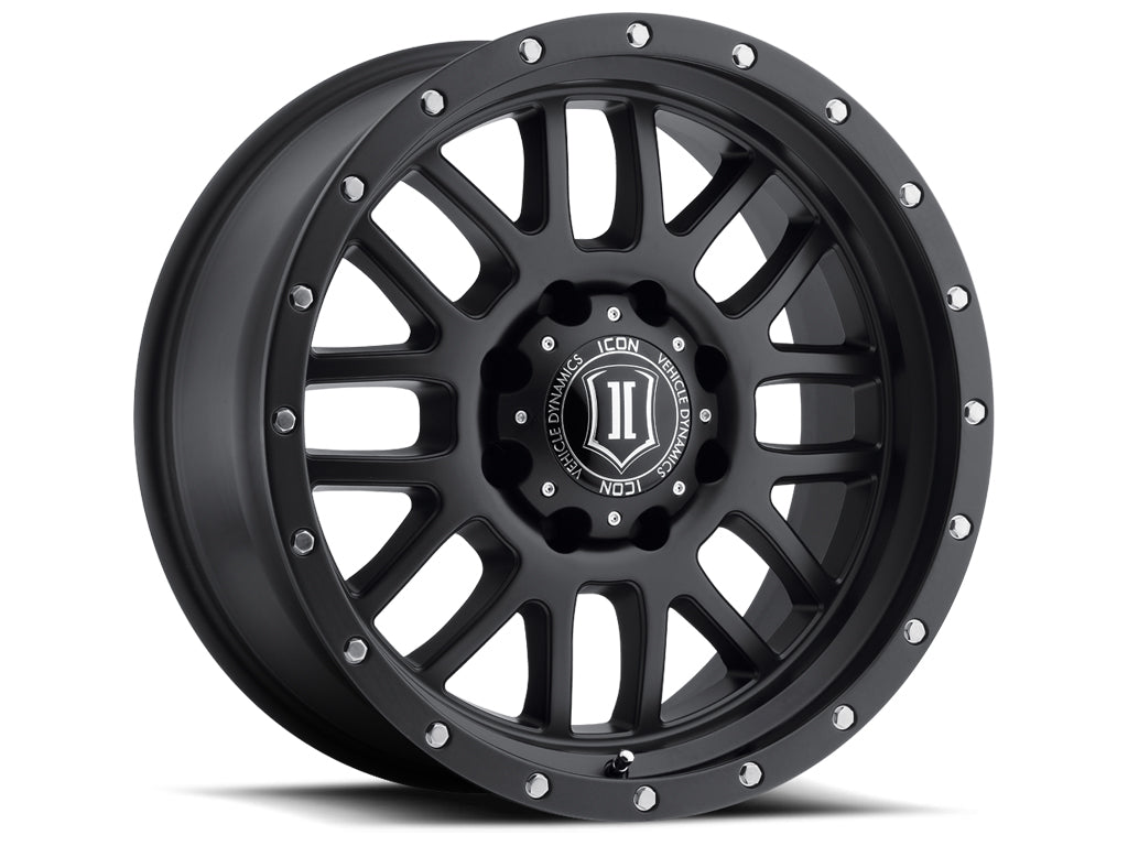 ICON Alloys Alpha, Satin Black, 20 x 9 / 8 x 180, 12mm Offset, 5.5" Backspace