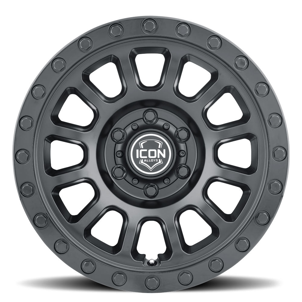 ICON Alloys Hulse, Double Black, 18 x 9 / 8 x 170, 6mm Offset, 5.25" Backspace