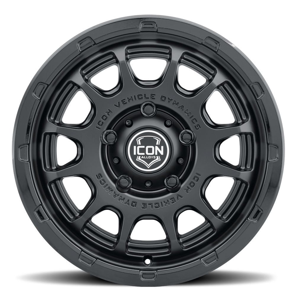 ICON Alloys Rancho, Double Black, 17 x 8.5, 5 X 5.5, 0mm Offset, 4.75" Backspace