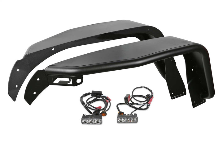 Fabtech FTS24212 Jeep JL Tube Fenders with LED Lights – Durable Steel Construction for Offroad Performance