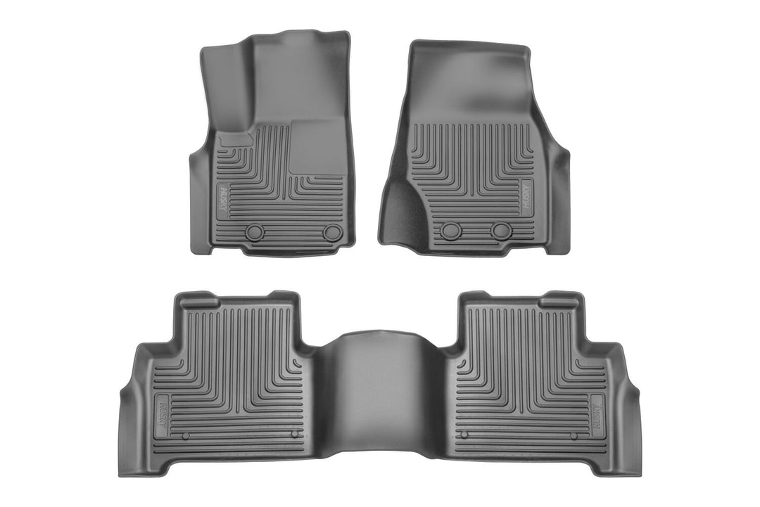 Husky Weatherbeater Front & Second Row Floor Liners for Jeep Grand Cherokee 2022-2026 – All-Weather, Custom Fit, Black