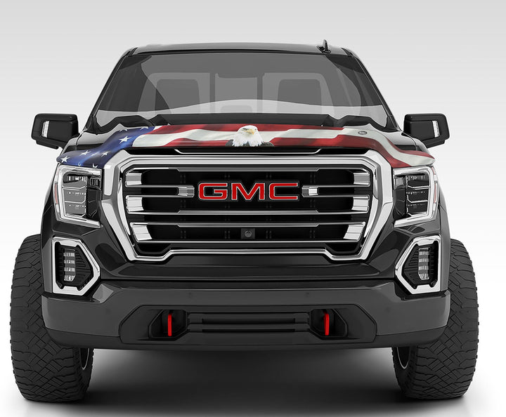 Husky Liners Hood Shield Eagle with Flag Design 2818947 for GMC Sierra HD