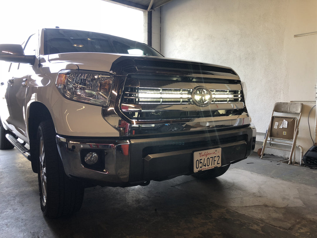 42" Hidden Grille Curved LED Light Bar Brackets Kit For 2014-2021 Toyota Tundra