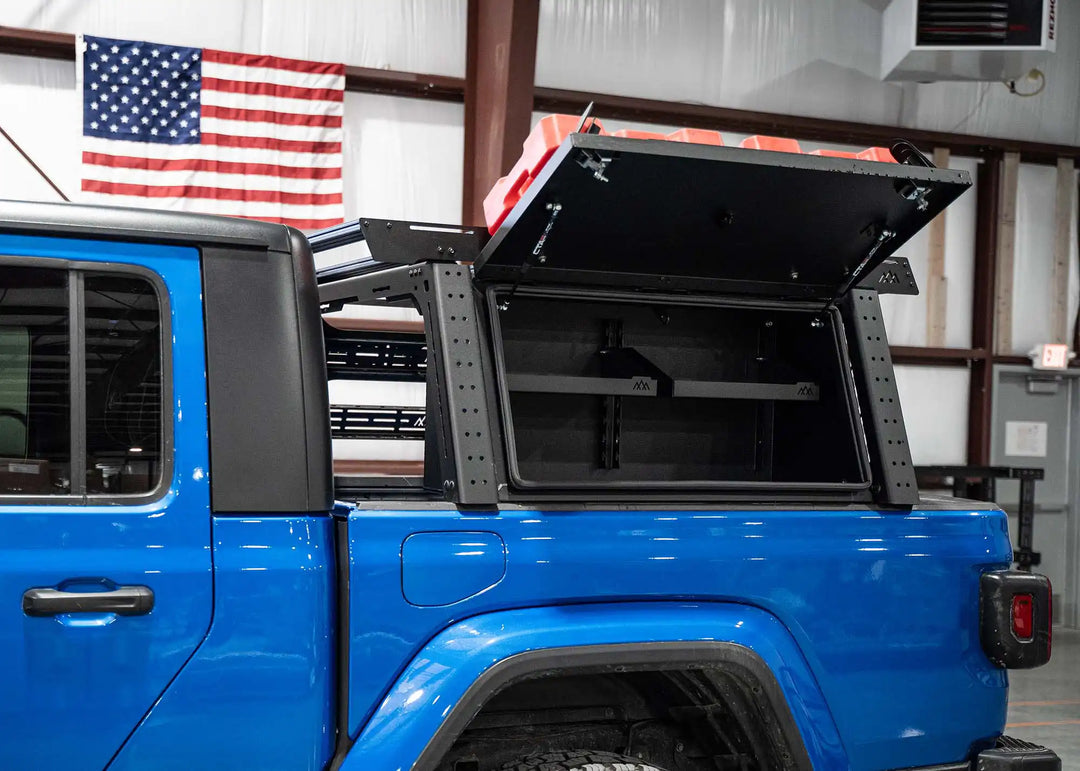 Overland Bed Rack Storage Box - Jeep Gladiator by Backwoods Adventure Mods | KOVA Offroad
