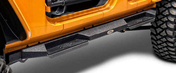 Body Armor 4X4 Rocksteps for Jeep Wrangler JK - Durable Side Steps with Optional Poly Pads and LED Light Kit