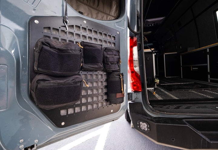 The Original Rear Door Modular MOLLE Storage Panel for Mercedes Sprinter (2019+) by FreedomVanGo
