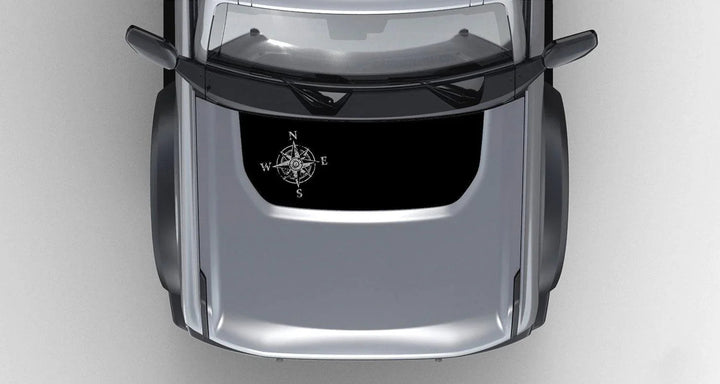 Stealth Black Compass Rose Hood Overlay (Printed Series) - 2021+ Bronco