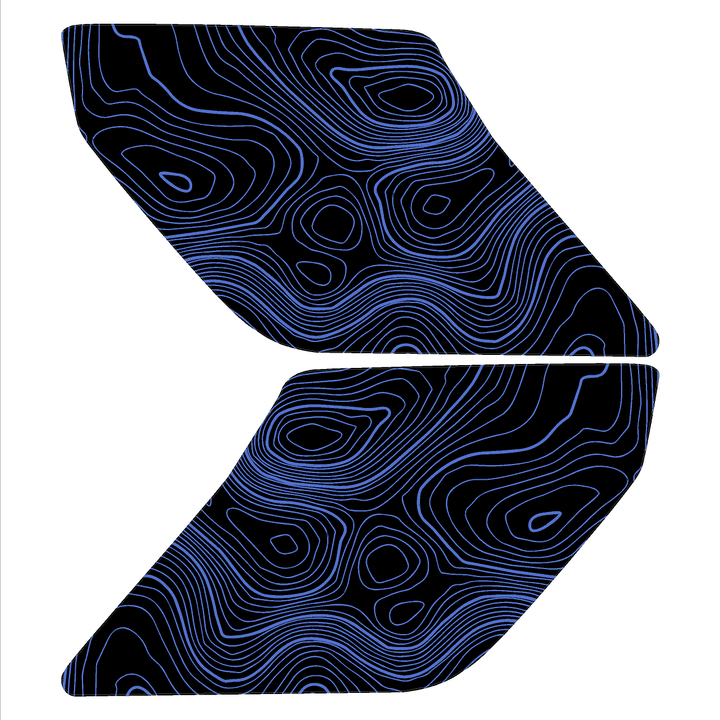 Topographic Interior Sun Visor Overlays - 2024+ Ranger Raptor (with Homelink)
