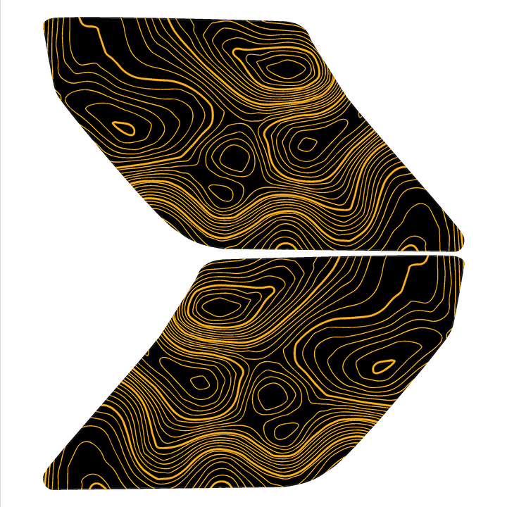 Topographic Interior Sun Visor Overlays - 2024+ Ranger Raptor (with Homelink)