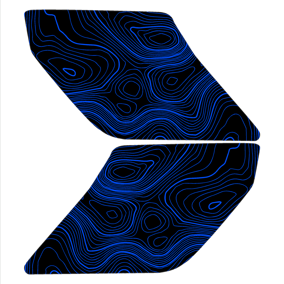 Topographic Interior Sun Visor Overlays - 2024+ Ranger Raptor (with Homelink)