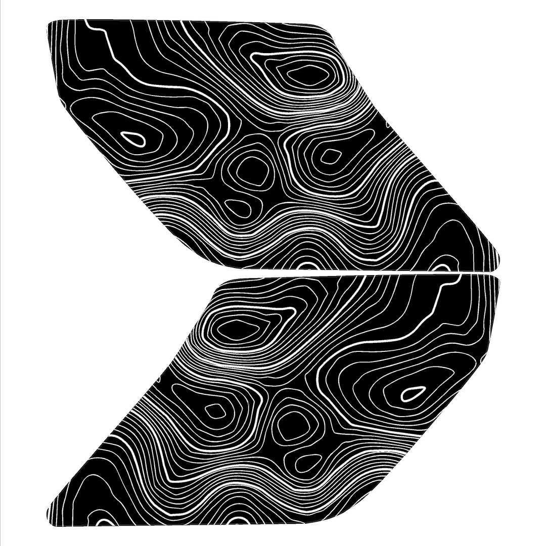 Topo Interior Sun Visor Overlays (Printed Series) - 2021+ Bronco (NO Homelink)