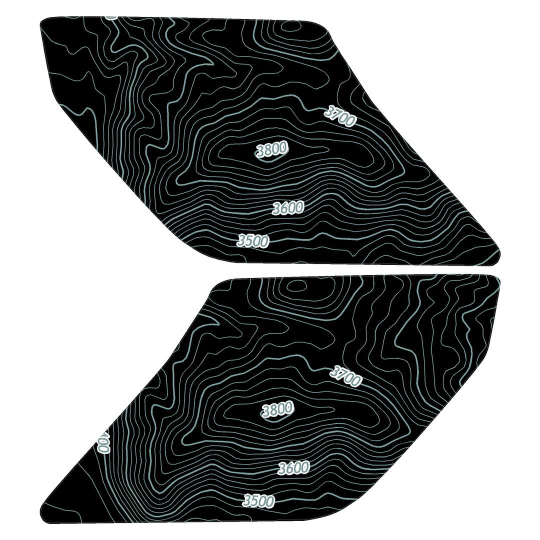 Topo Interior Lower Door Card Insert Overlays (Printed Series) - 2021+ Bronco 2 Door