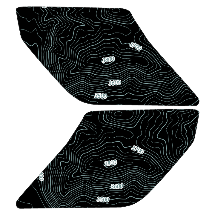 Topo Interior Sun Visor Overlays (Printed Series) - 2021+ Bronco (with Homelink)