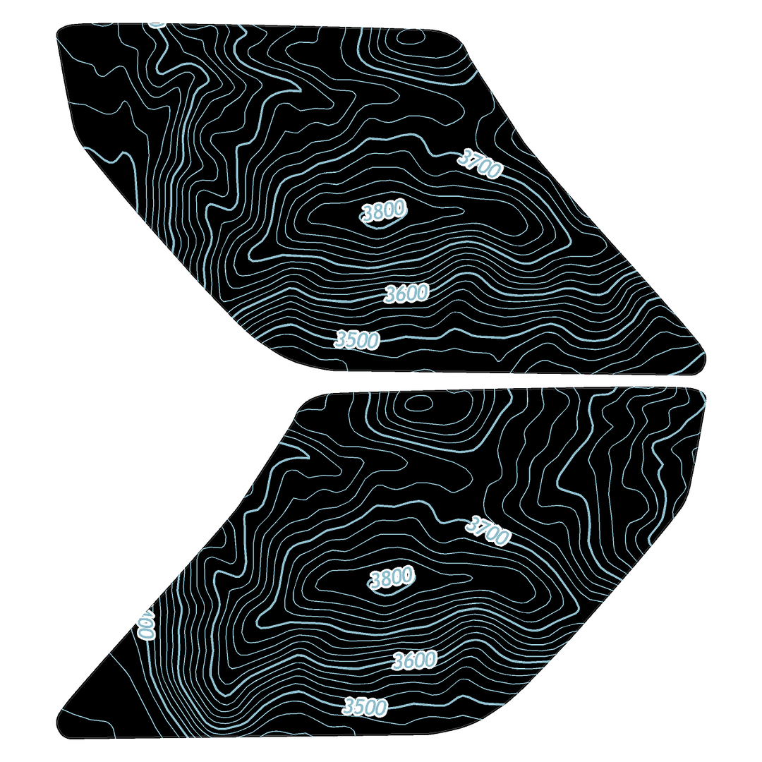 Topo Interior Lower Front Door Card Insert Overlays (Printed Series) - 2021+ Bronco 4 Door