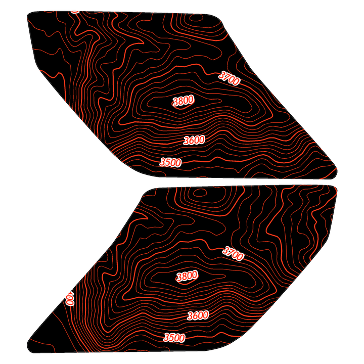 Topo Interior Lower Door Card Insert Overlays (Printed Series) - 2021+ Bronco 2 Door