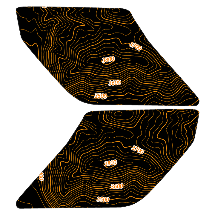 Topo Interior Lower Door Card Insert Overlays (Printed Series) - 2021+ Bronco 2 Door