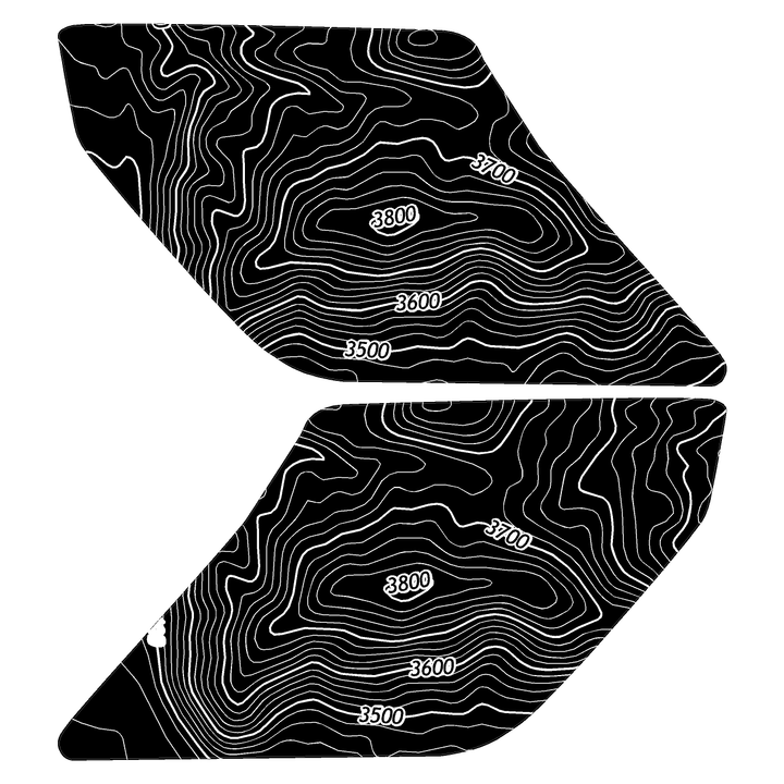 Topo Interior Lower Door Card Insert Overlays (Printed Series) - 2021+ Bronco 2 Door