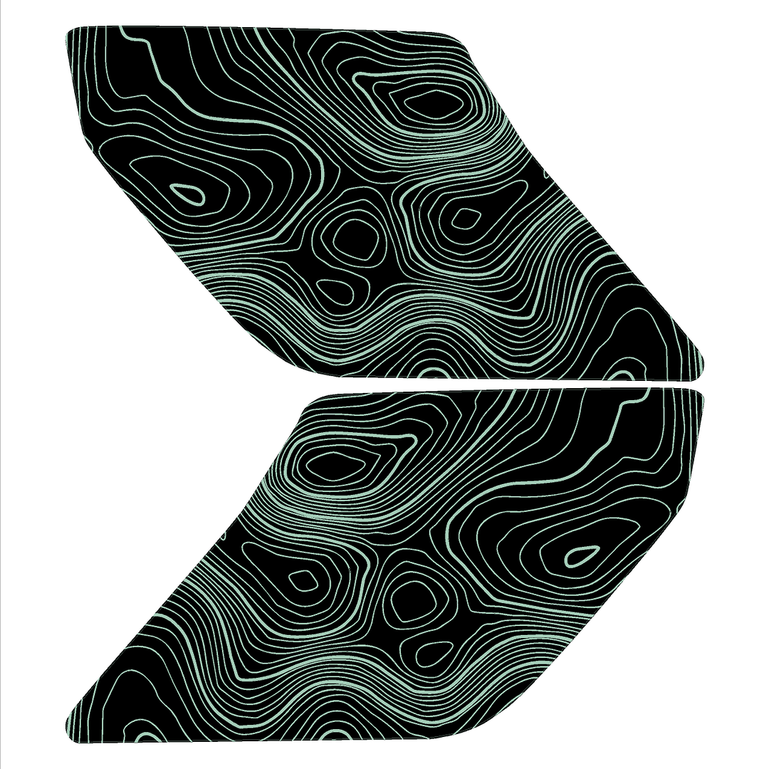 Topo Interior Sun Visor Overlays (Printed Series) - 2021+ Bronco (with Homelink)